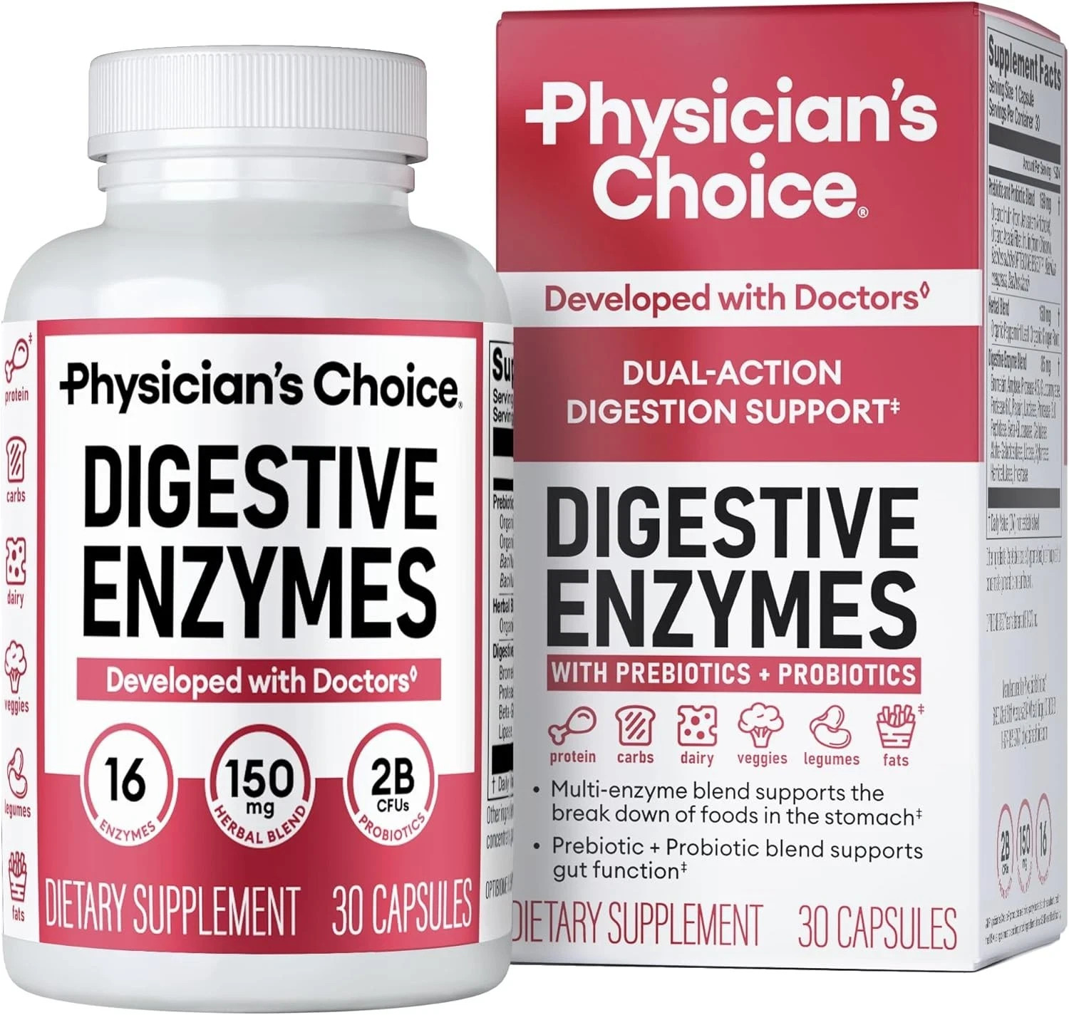 Physician’s CHOICE Digestive Enzymes – Multi Enzymes, Bromelain, Organic Prebiot