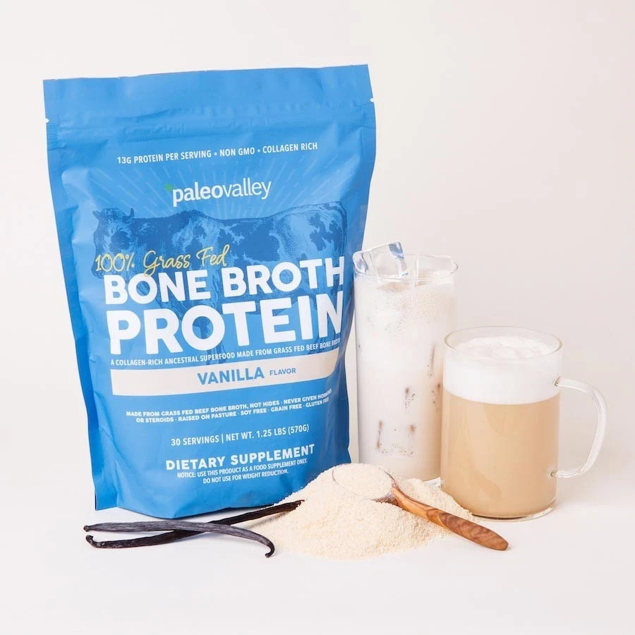Grass Fed Bone Broth Protein Powder Vanilla Free Shipping