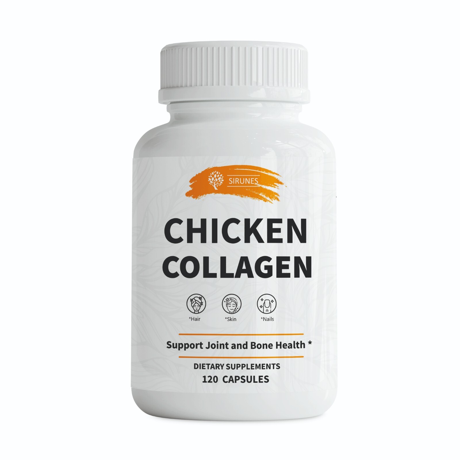 Chicken Collagen Capsules – Type II for Joint, Skin & Bone Support – 120 Ct