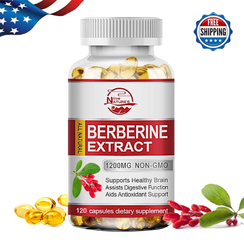 120 Capsules Premium Berberine HCL 1200mg High Potency Blood Sugar Support US