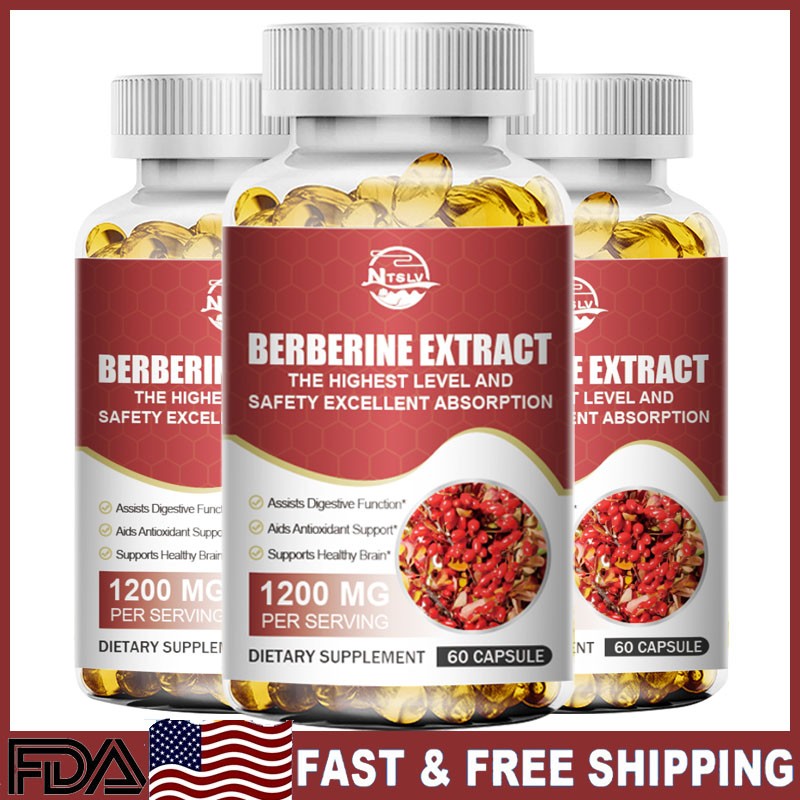3 Packs Berberine 1200mg High Absorption For Blood Sugar Immune 3 Months Supply