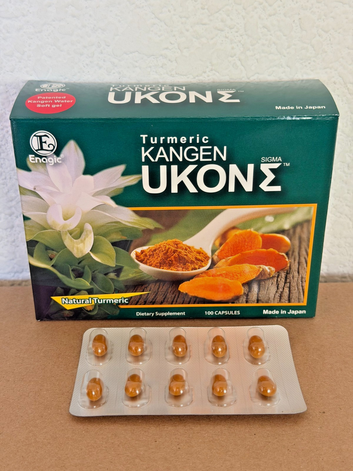 AUTHENTIC Enagic Kangen Ukon Sigma Turmeric Capsules – 100 Count – Exp 06/2028