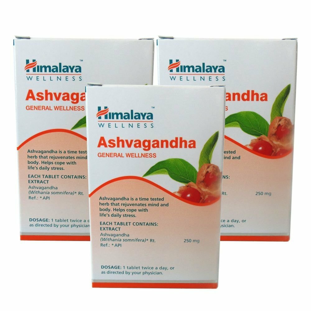 3X Himalaya Ashwagandha Ashvagandha General Wellness 60 TABS FREE SHIP