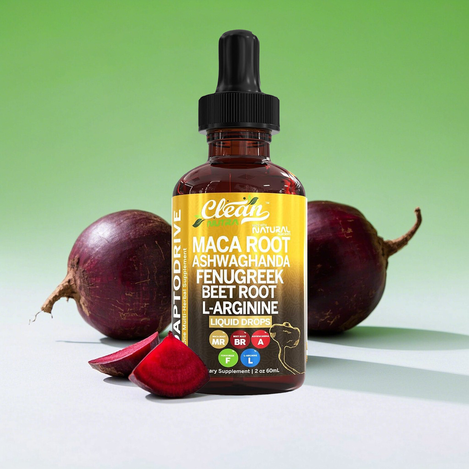 Clean Nutra Organic Maca Root Drops | Immune,Gut Support, Beet Root Ashwagandh