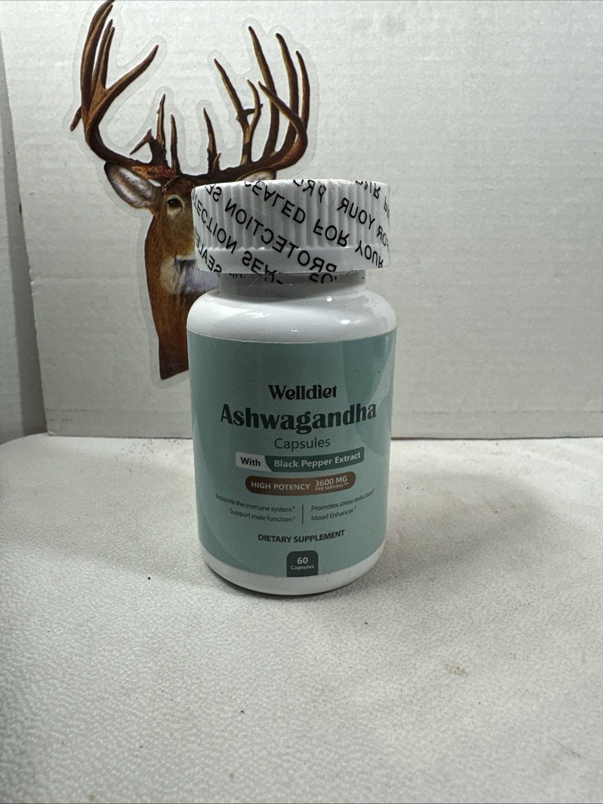 Ashwagandha with Black Pepper Extract 3600 mg 60 Caps exp:01/27 FREE SHIPPING