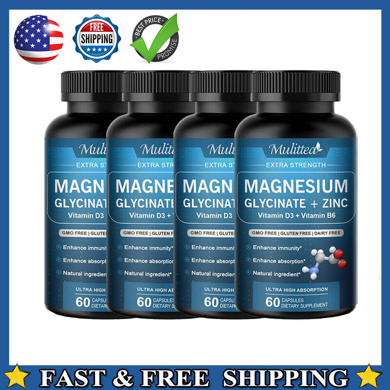Magnesium Glycinate 500mg High Absorption,Improved Sleep,Stress&Anxiety Relief