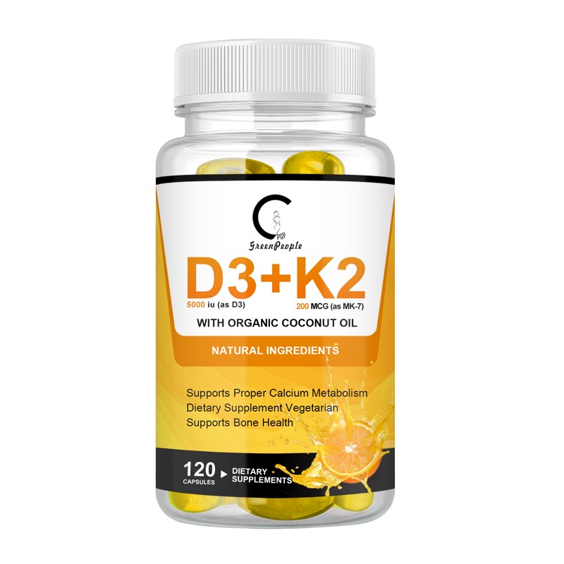 Vitamin D3 K2 MK7 Vitamin D3 + K2 Supplement Supports Bones Teeth Heart Health