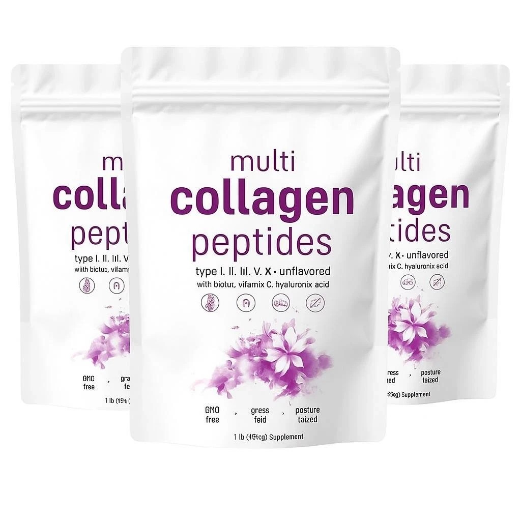 NEW 3 PACK Multi Collagen Peptides Powder 1 lb Hydrolyzed Protein Peptide