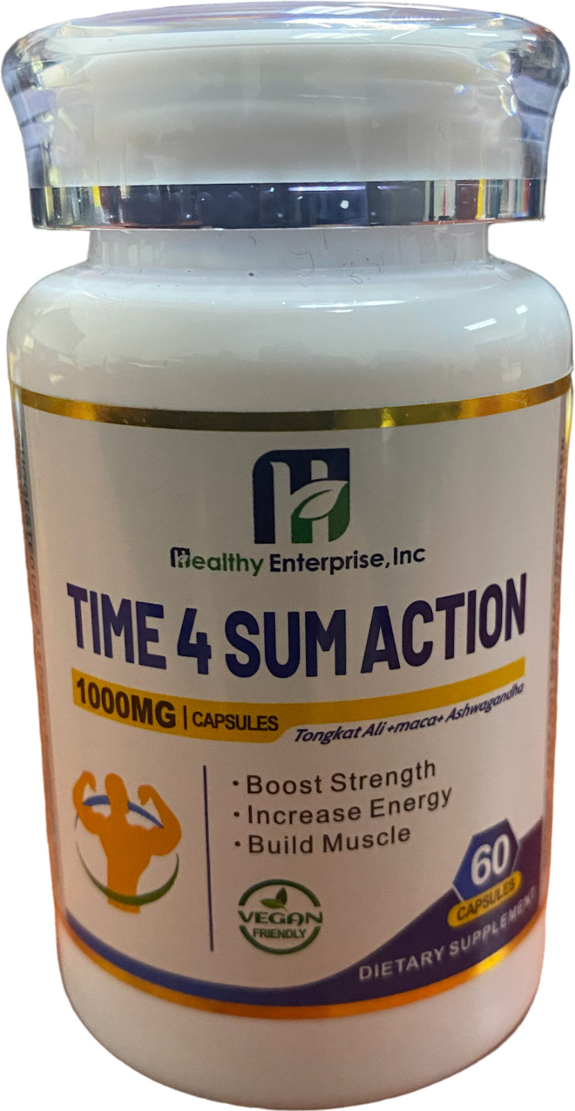 TIME 4 SUM ACTION  Tongkat 500mg Supplement | 60 Caps by Healthy Enterprise, Inc