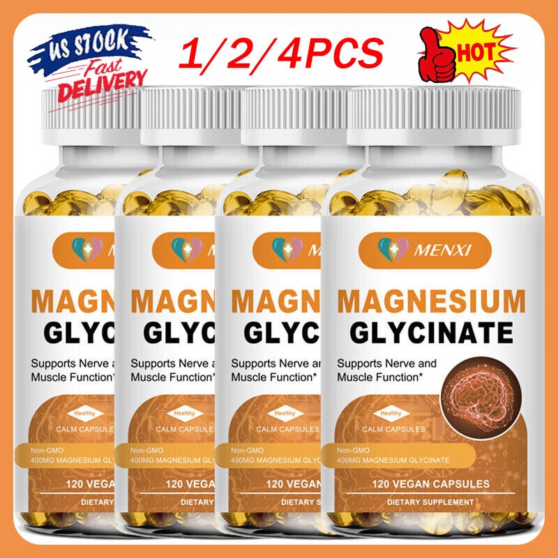 Magnesium Glycinate 400mg With Vitamin D3 Sleep Support, Stress & Anxiety Relief