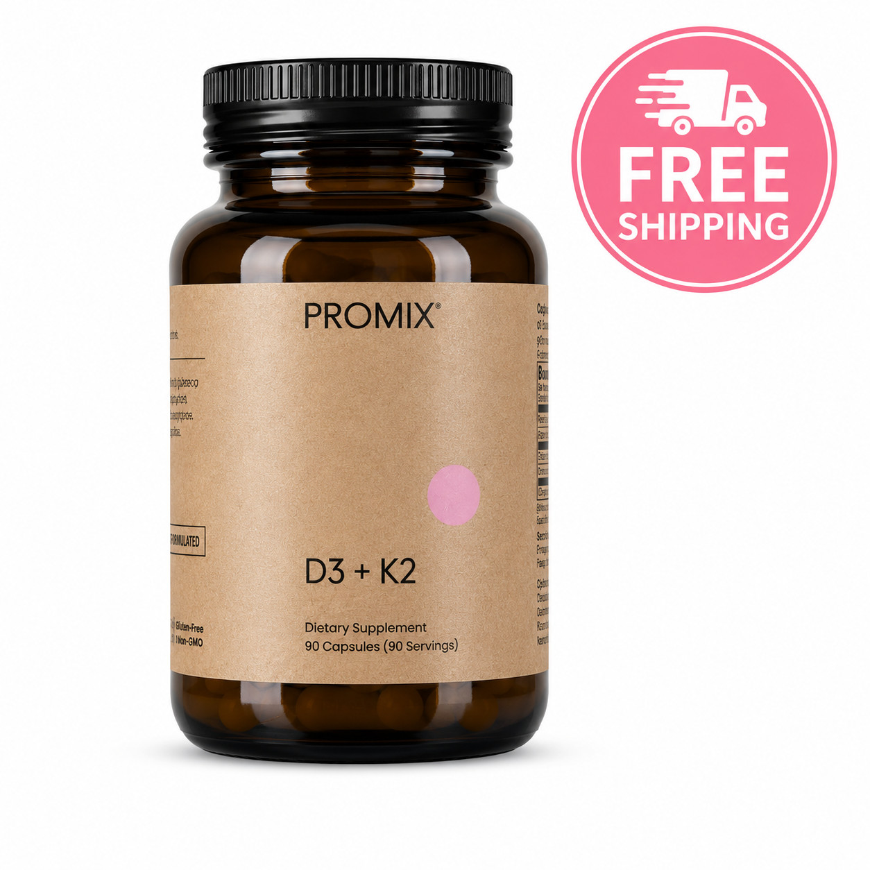 PROMIX D3 + K2 Supplement 90 Capsules Bone & Immune Support