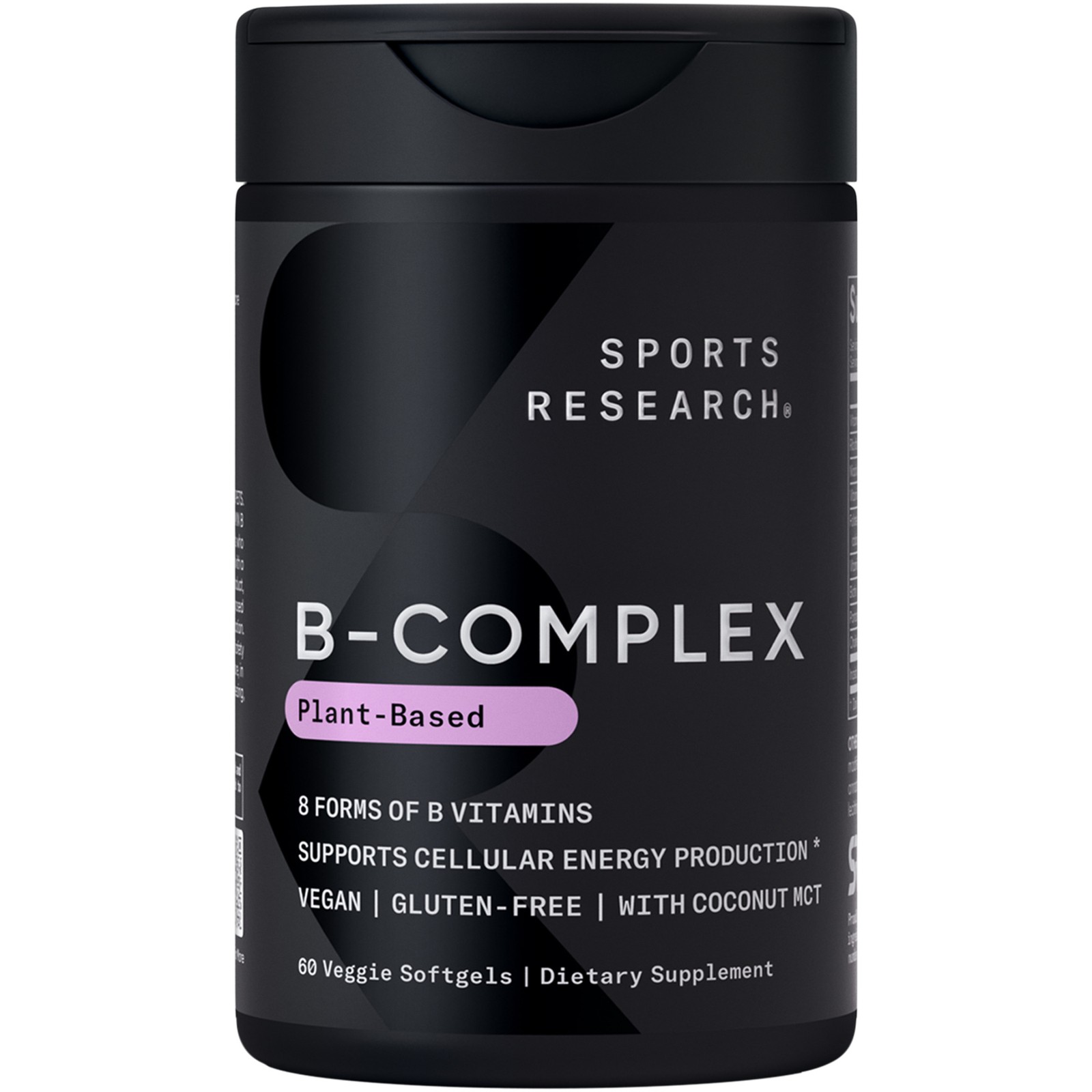 Full Spectrum Vitamin B-Complex with Methylated B12 & Folate 60 Veggie Softgels
