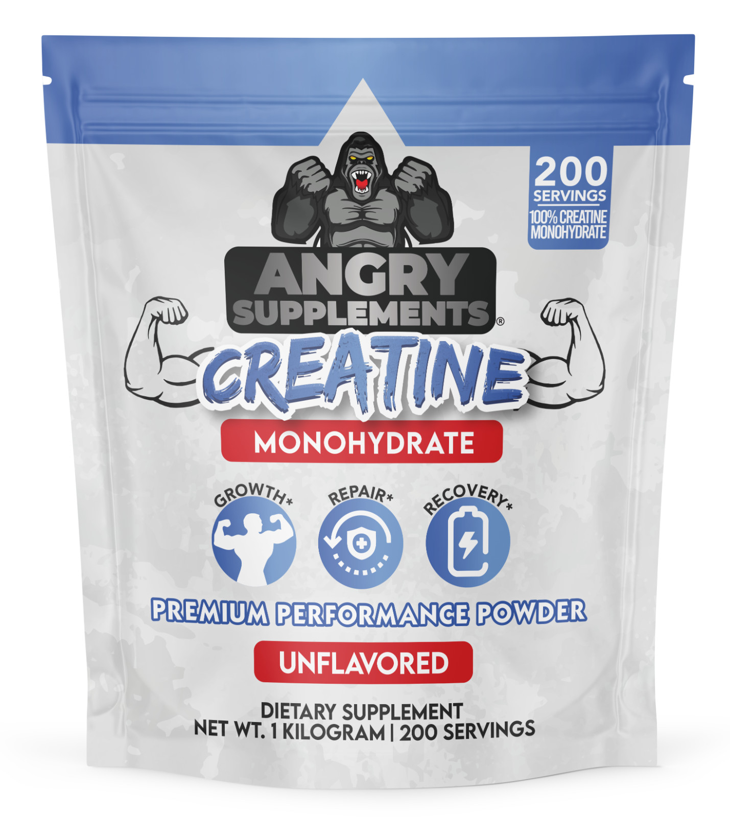 AS Creatine Monohydrate Powder 200 SERVINGS OF 5G Men Muscle Gain 2.2 LBS BAG