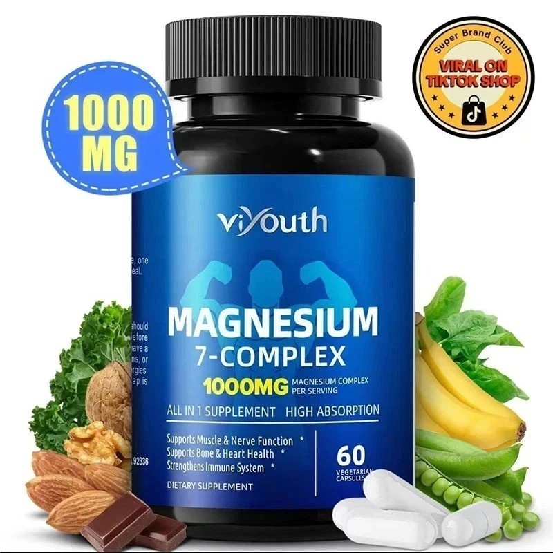 Magnesium 7 Complex Supplement Advanced | Sleep, Muscle & Nerve Support, 60 Caps