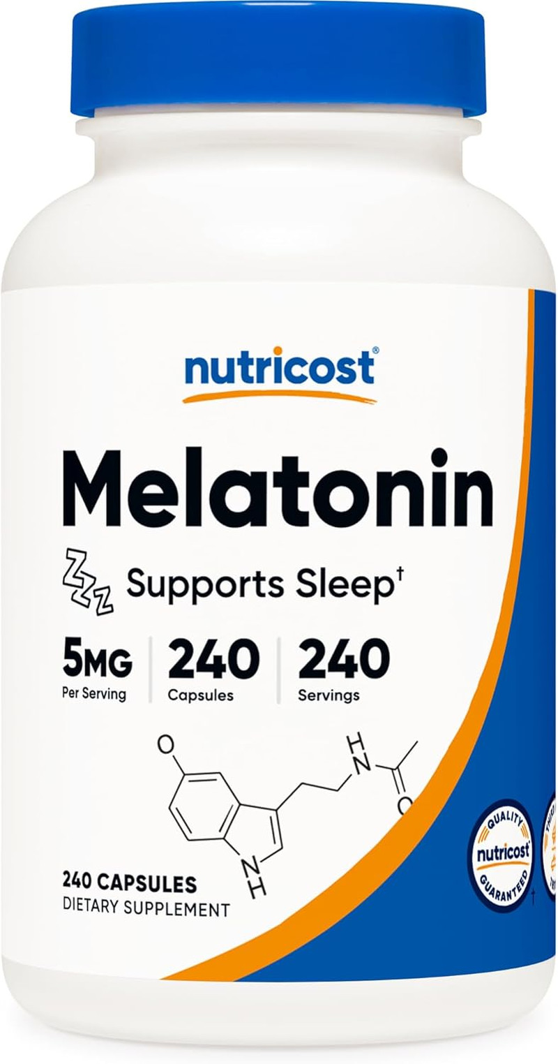 Nutricost Melatonin 5Mg, 240 Capsules – 5Mg per Serving, Non-Gmo, Gluten Free
