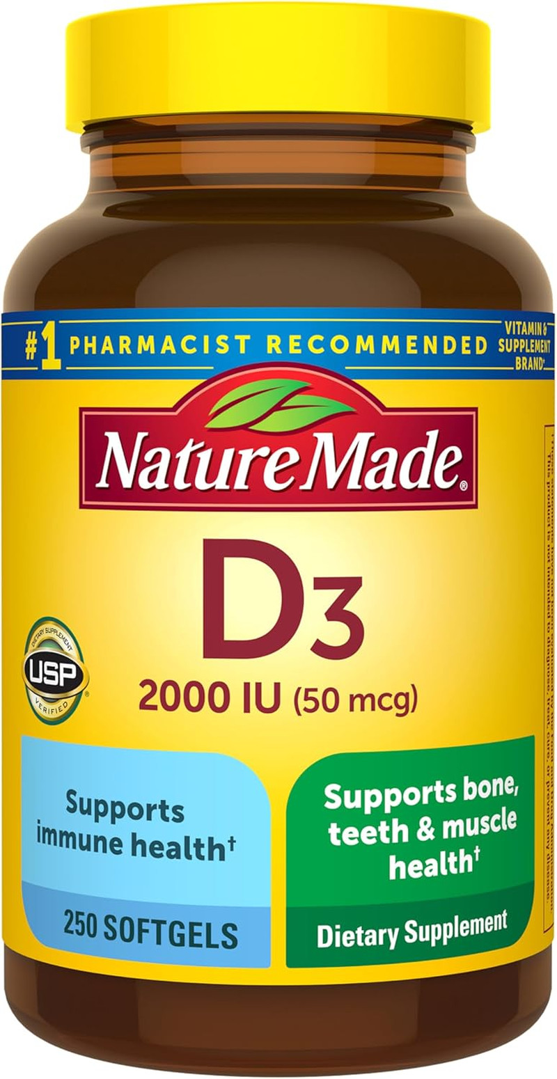 Vitamin D3 2000 IU (50 Mcg), Vitamin D Supplement for Bone, Teeth, Muscle and Im