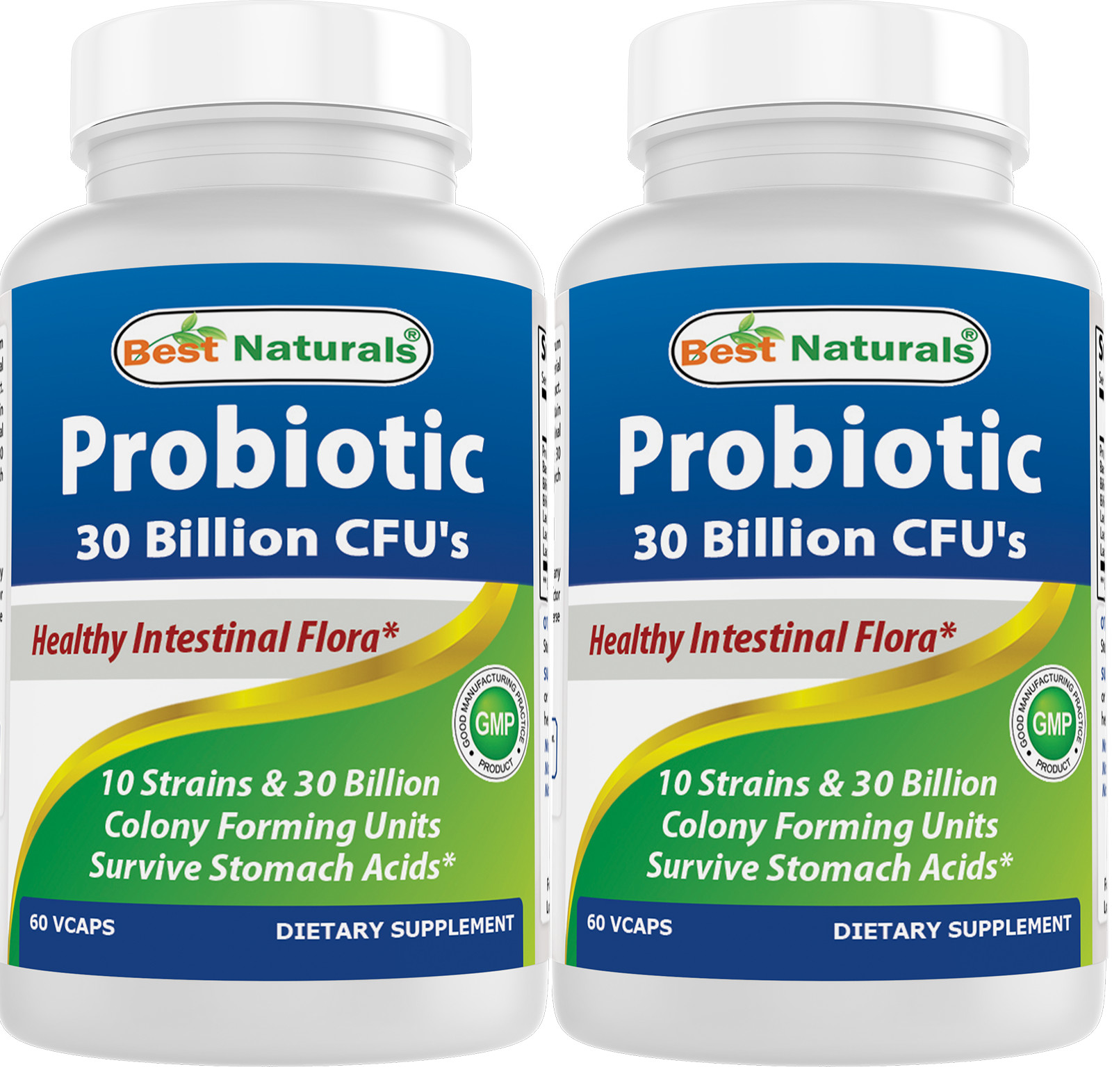 2 Pack Best Naturals Probiotic 10 30 Billion 60 Vcaps