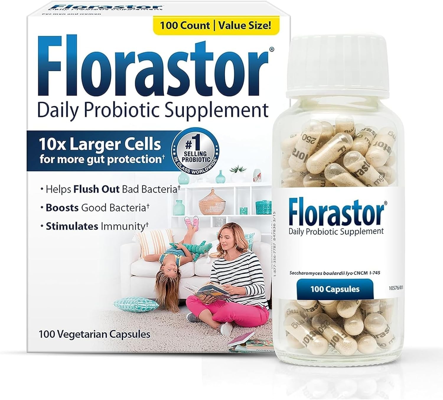 Florastordaily Probiotic Supplement, 100 Capsule, Women Men 5 sold per minut