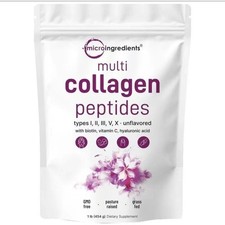 Micro Ingredients Multi Collagen Peptides – Types I,II,III,V,X,for Skin & Joints