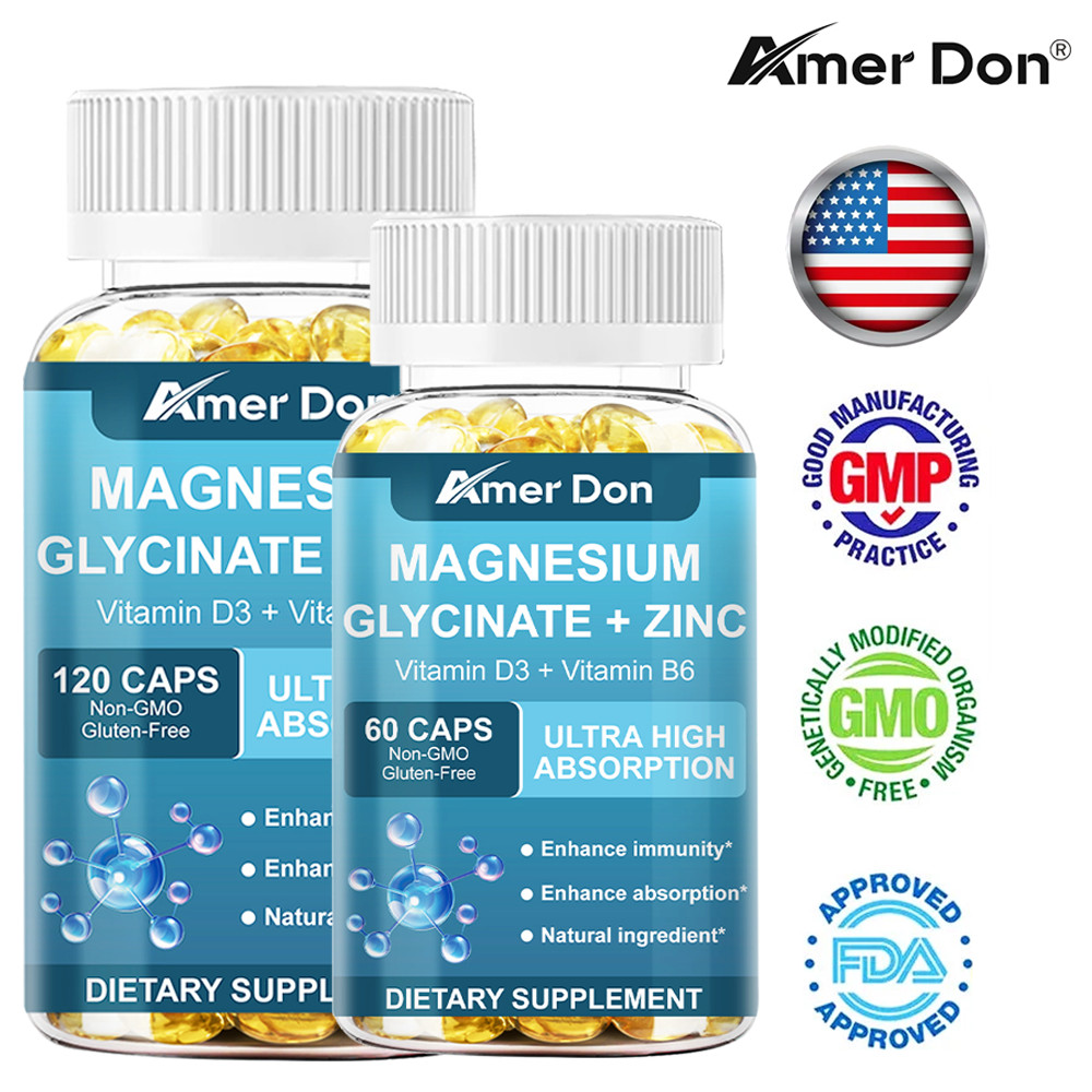 Magnesium Glycinate 500mg With Zinc,D3 Improved Sleep, Stress , Anxiety Relief