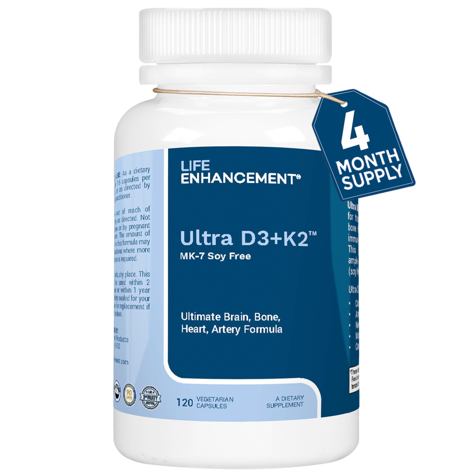 Life Enhancement Vitamin D3 K2 2000iu Supports Muscle  Brain Health – D3 K2 S…