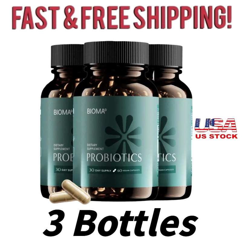 3-Pack BIOMA Probiotics Digestive Health Gut Support for Men & Women 60 Capsules