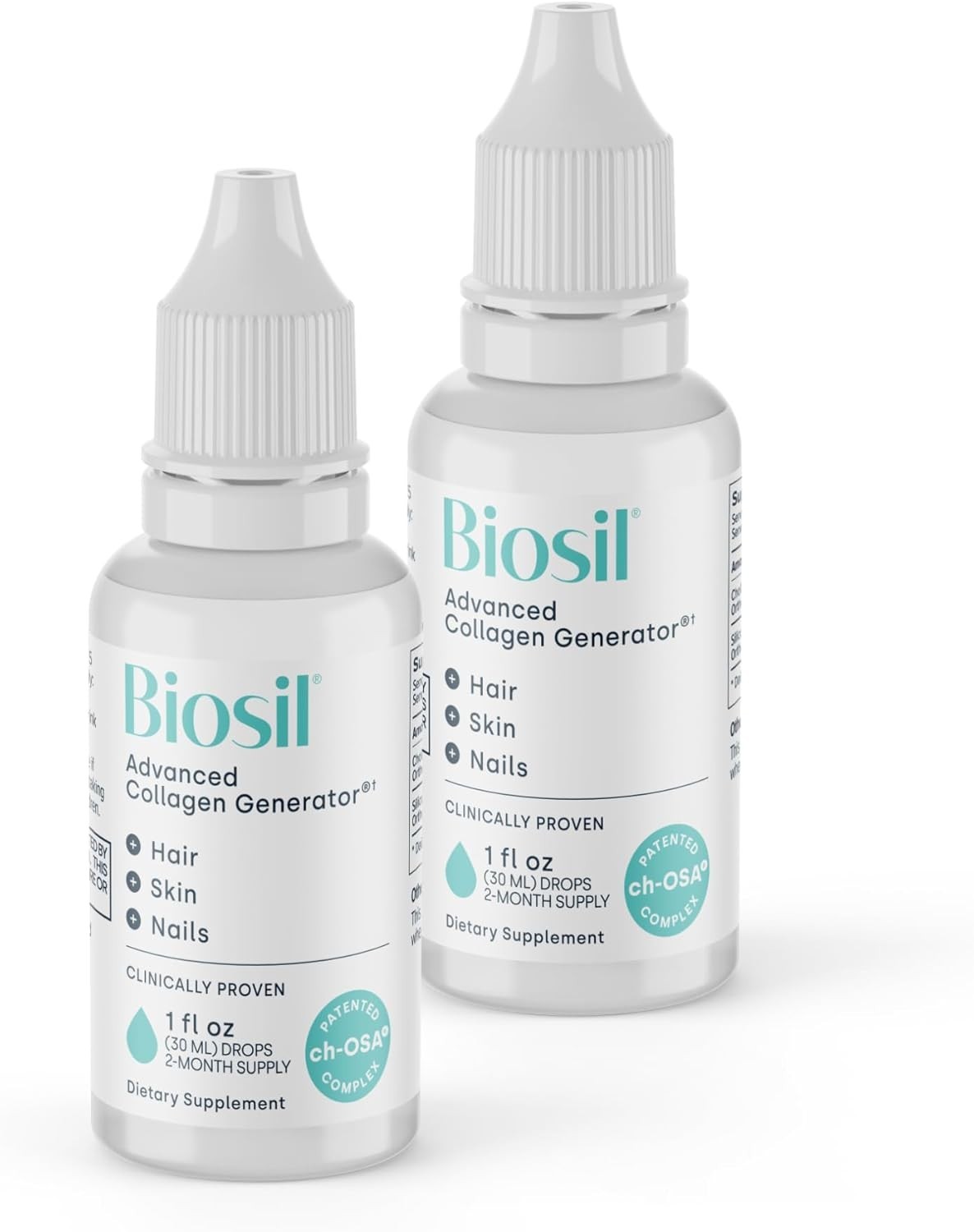 2 Pack BioSil Advanced Collagen Generator Drops 1oz Liquid Hair Skin Nails #1