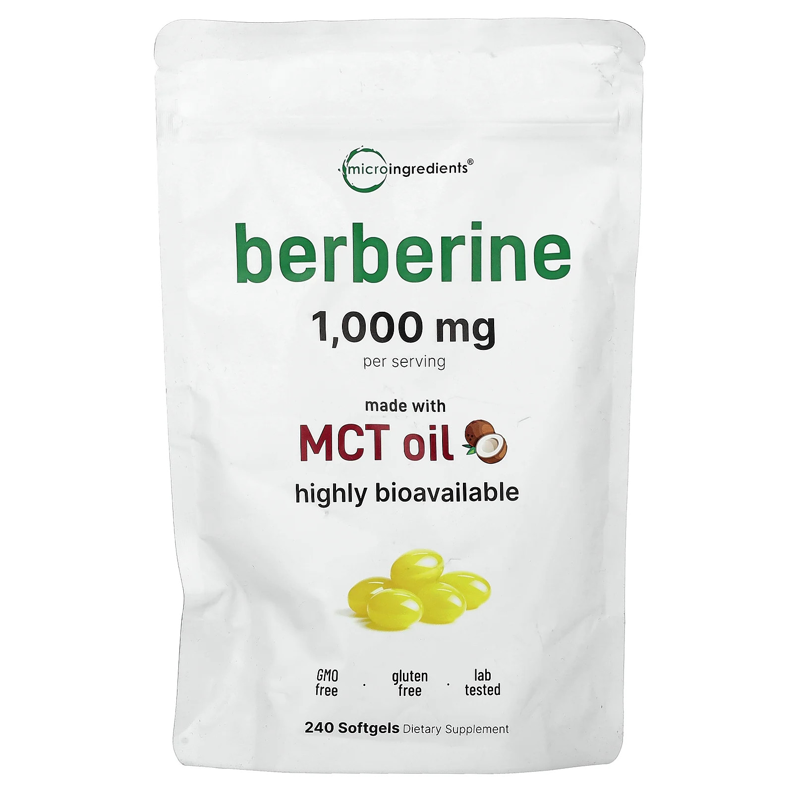 Berberine, 240 Softgels (250 mg per Softgel)
