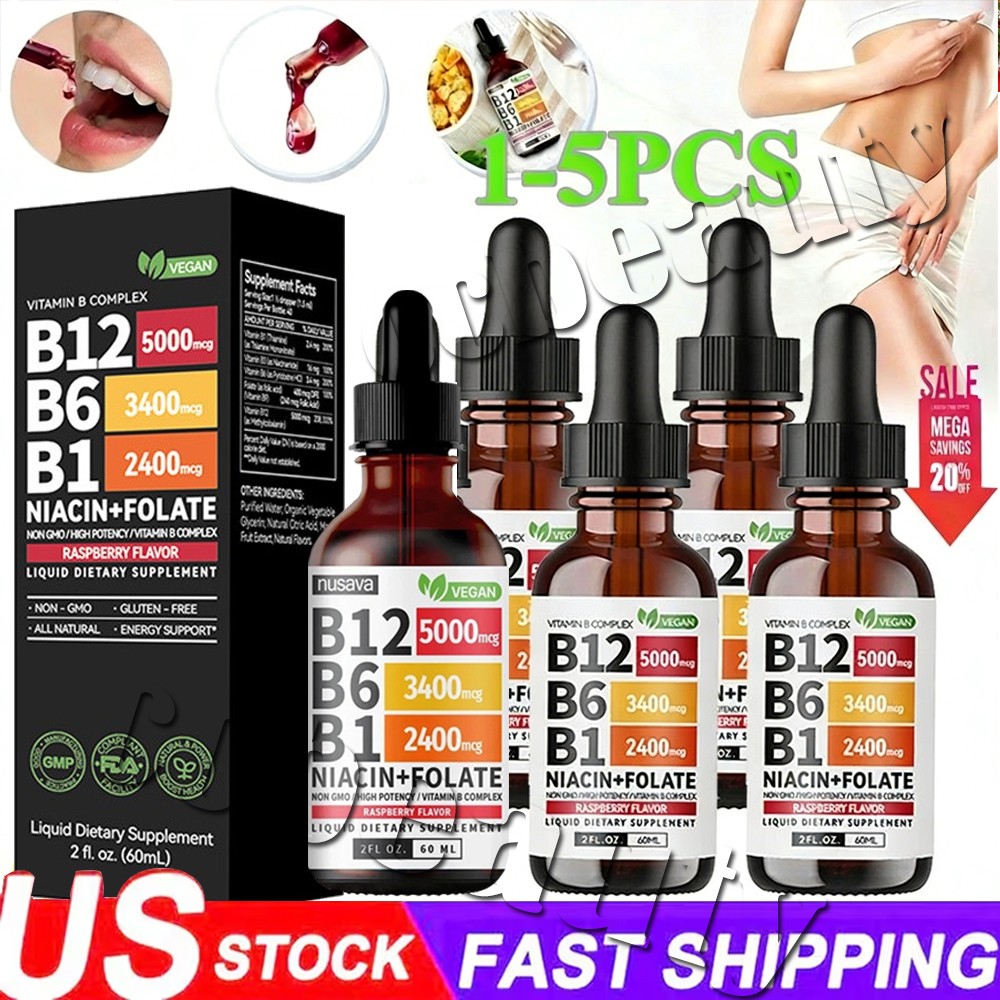 3/2PCS Vitamin B12 and B6 Liquid Drops, B12 Sublingual Vitamin B Complex Vitamin