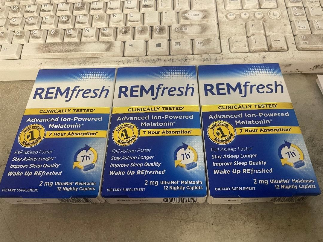 3X REMfresh 2mg Ion-Powered Melatonin 36 Caplets Sleep NEW SEALED 2/2021 LQQK