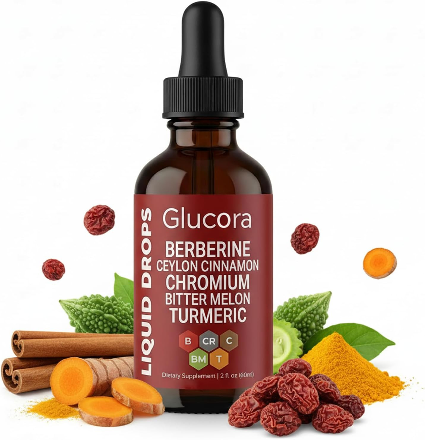 Glucora Berberina Liquida Gotas, Glucora Ceylon Cinnamon Berberine Liquid Gotas
