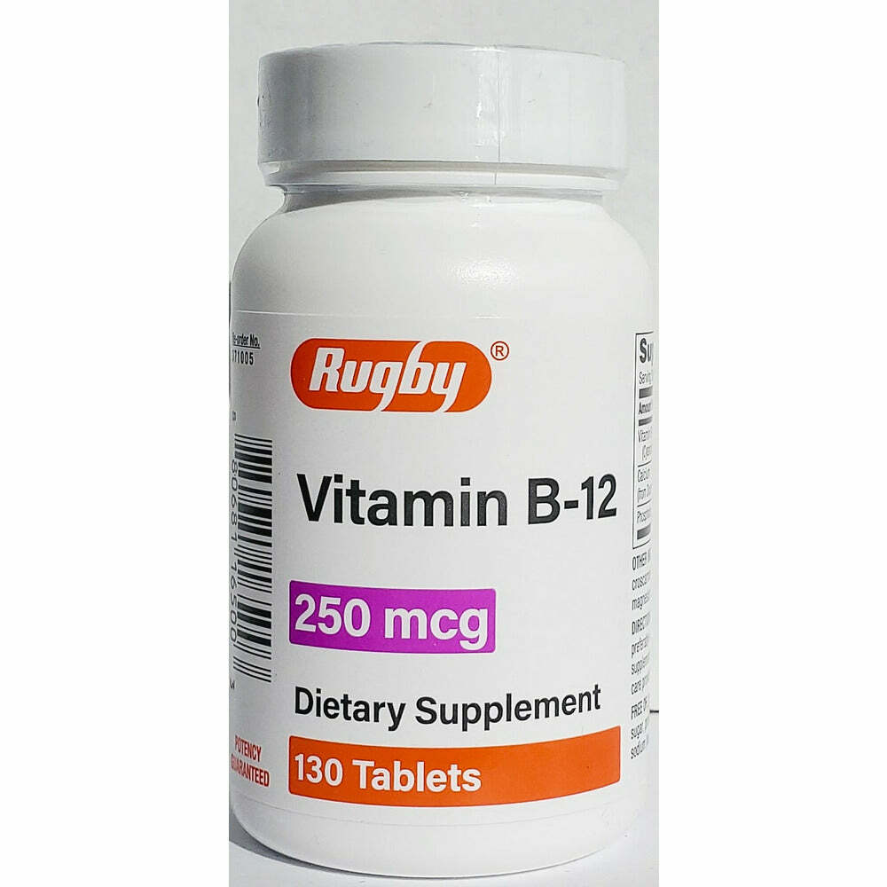 Rugby Vitamin B 12 250 mcg -130 Tablets – Expiration Date 05-2026