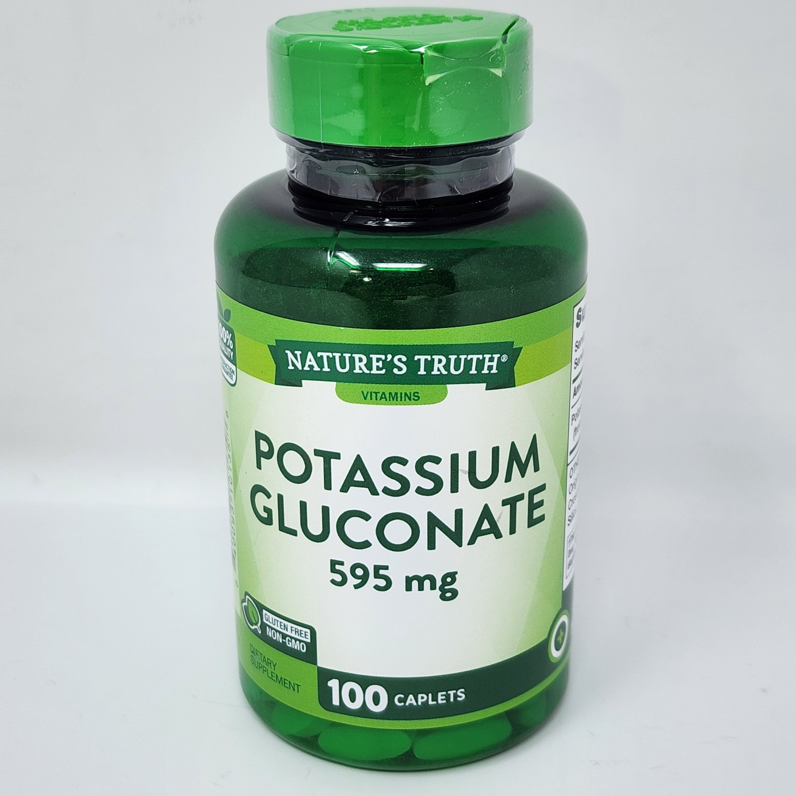 Nature’s Truth Potassium Gluconate 595 mg, 100 Caplets Exp 12/2026