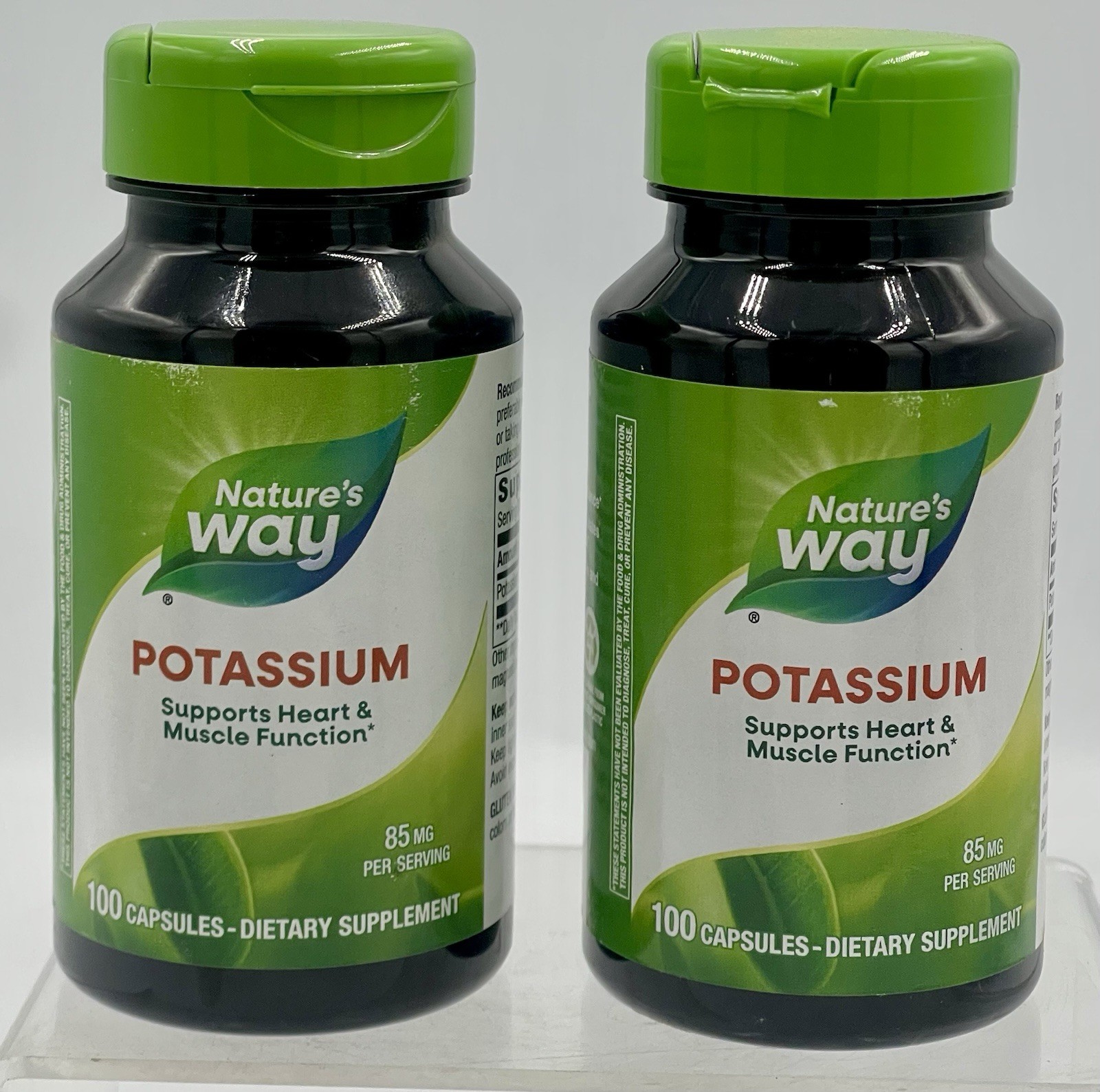 Lot of 2 Nature’s Way Potassium Complex 85mg 100 Capsules Each 200 Ct EX 10/2027