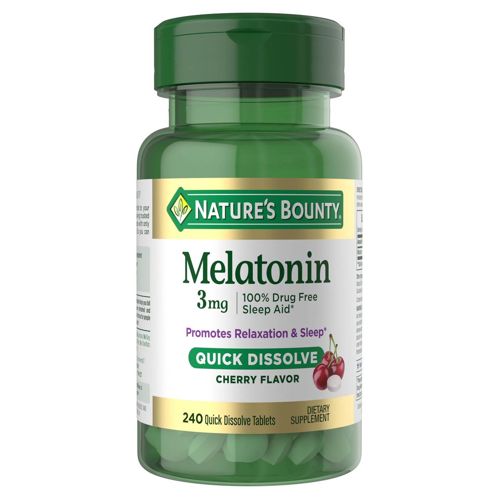 Nature’s Bounty Melatonin 3mg Quick Dissolve, 240 Count (Pack of 1), N/a