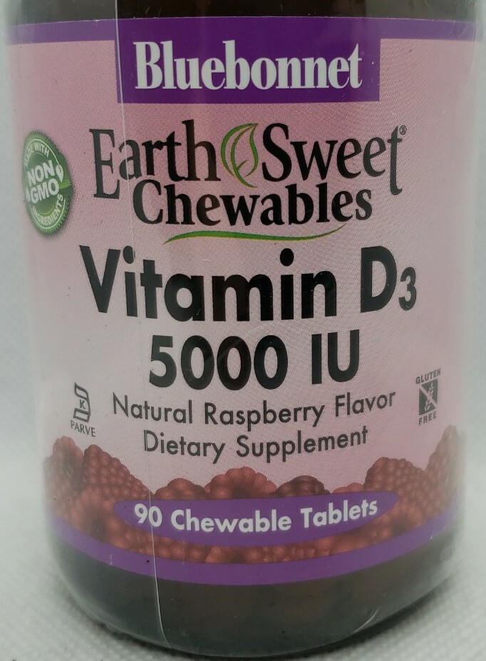 Bluebonnet Earthsweet Chewables Vitamin D3 5000 IU [125 mcg] 90 chew tablets