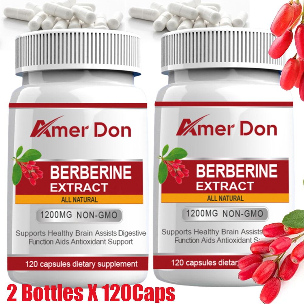 2Bottles Premium Berberine HCL 1200mg Healthy Cholesterol Anti-inflammatory 120P