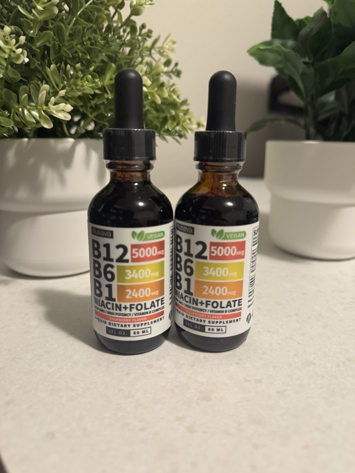 (2-Pack) Vitamin B12 and B6 Drops – Daily Vitamin B Complex Liquid Drops Formula