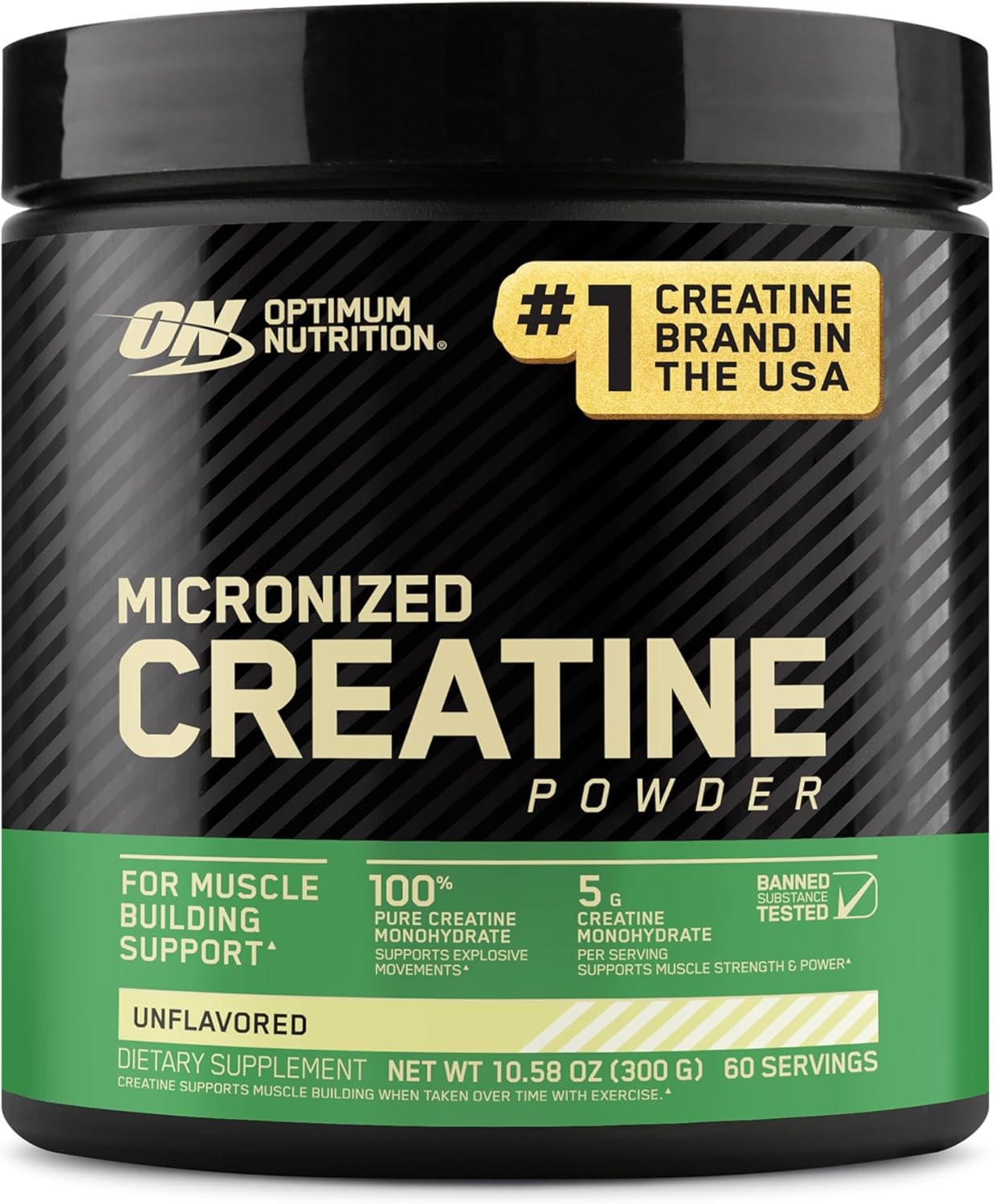 Optimum Nutrition Micronized Creatine Monohydrate, 300g, 60 Servings, Unflavored