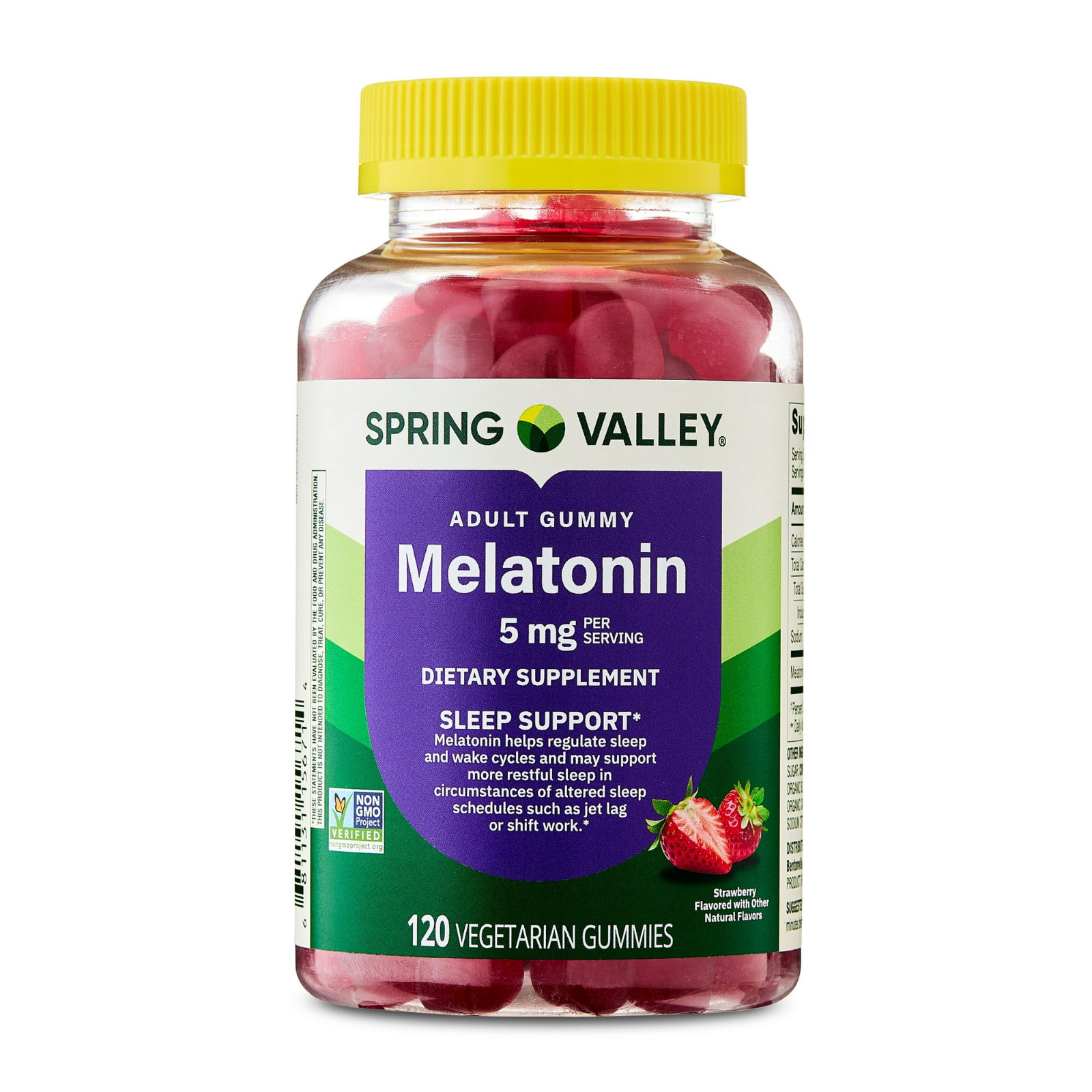 Spring Valley Non-GMO Melatonin 5 mg Sleep Gummies, Strawberry, 120 Ct