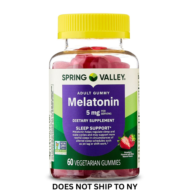 Spring Valley Melatonin Gummies 5 mg Strawberry Sleep Support 60 Ct