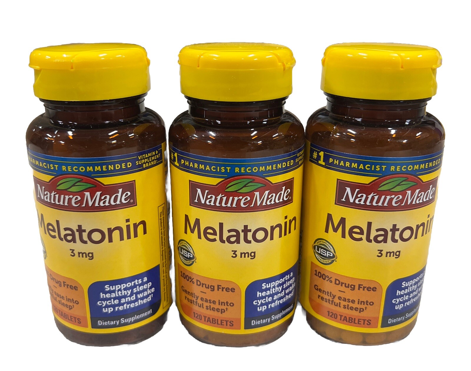 Nature Made Melatonin 3 mg, 120 Tablets Each, (3 PACK) EXP: 04/2027