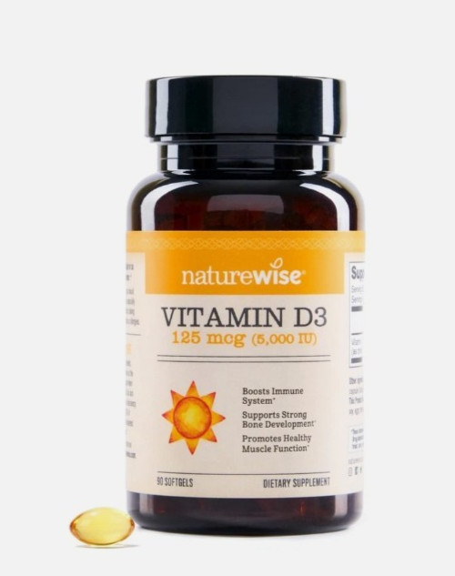 NatureWise Vitamin D3 5000iu (125 mcg) 90-Day Supply. New – Sealed. Exp 3/2028