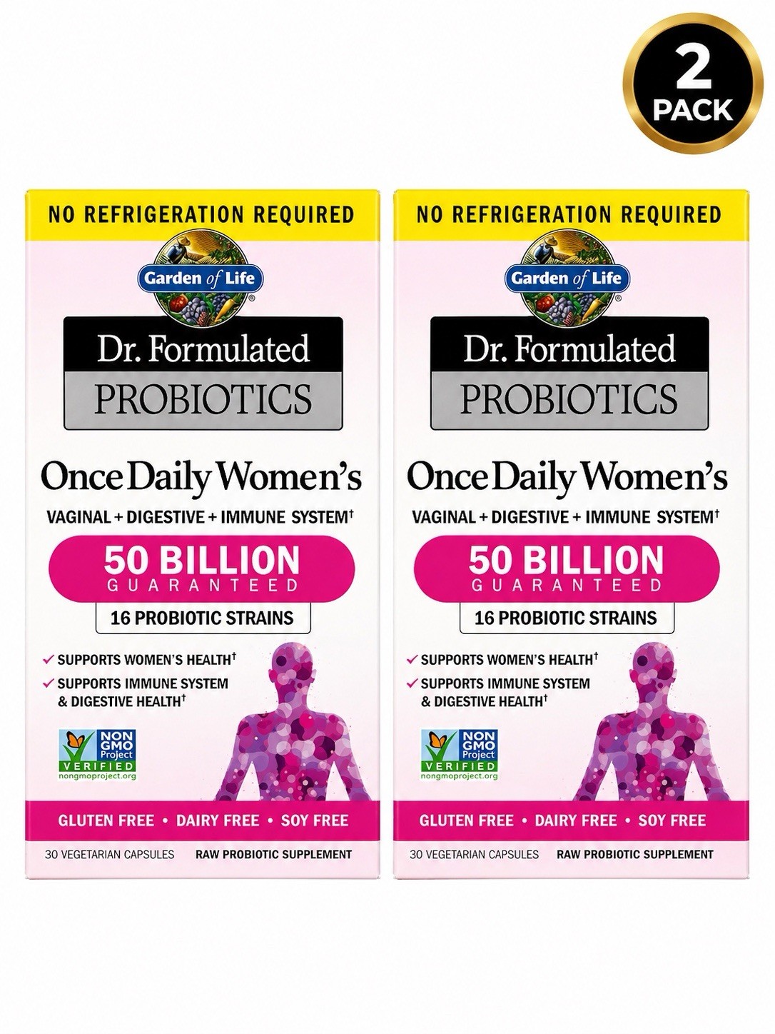 (2 Pack) Garden of Life Dr. Formulated Women’s Probiotics 50 Billion Exp 7/26+