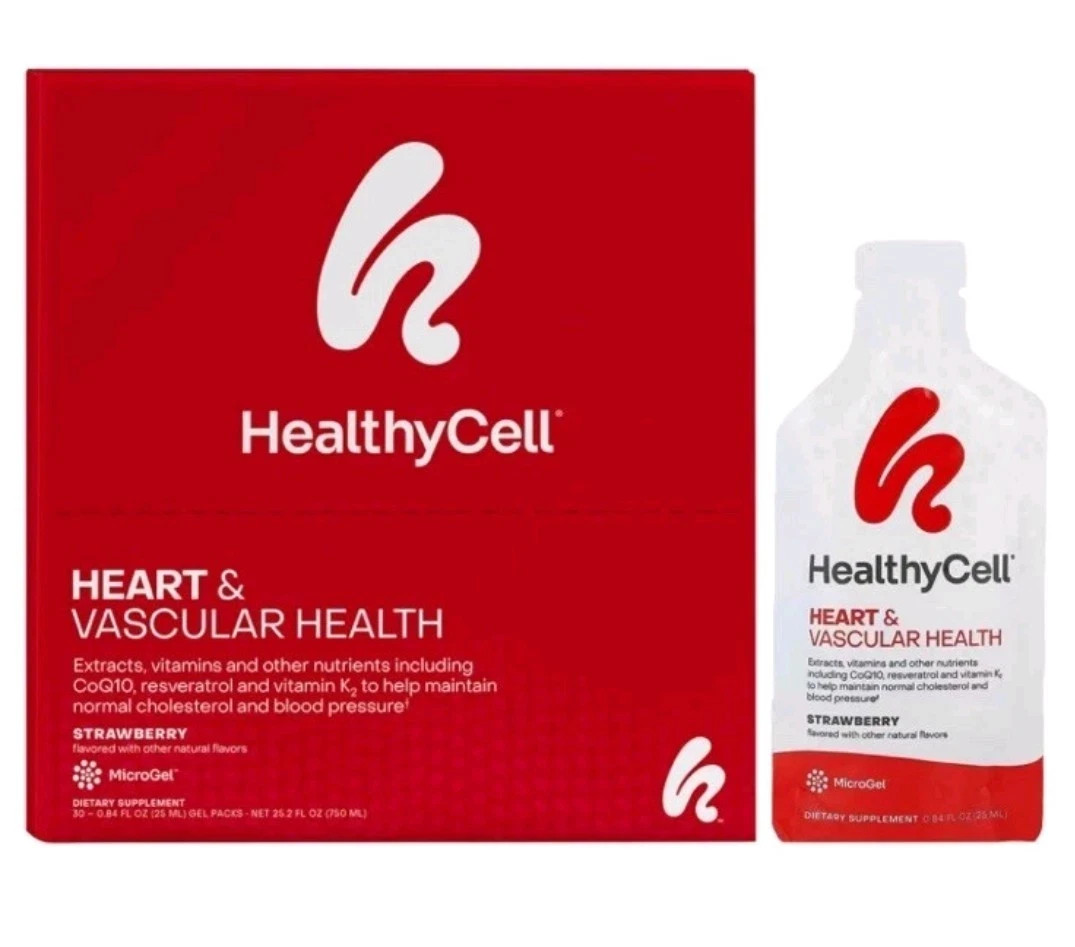 HealthyCell Heart & Vascular Health Daily Supplement 30 ct, STRAWBERRY EXP 11/27