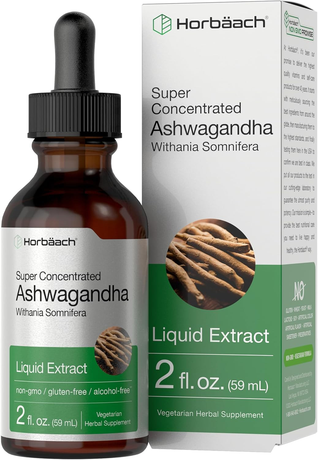 Ashwagandha Root Extract 2 fl oz Alcohol-Free Tincture | Vegetarian Non-GMO