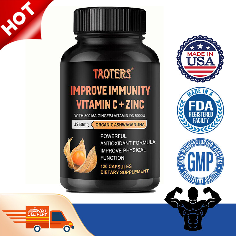 Vitamin C+D3,Zinc,Ashwagandha, Immune System Support & Booster, Multivitamin