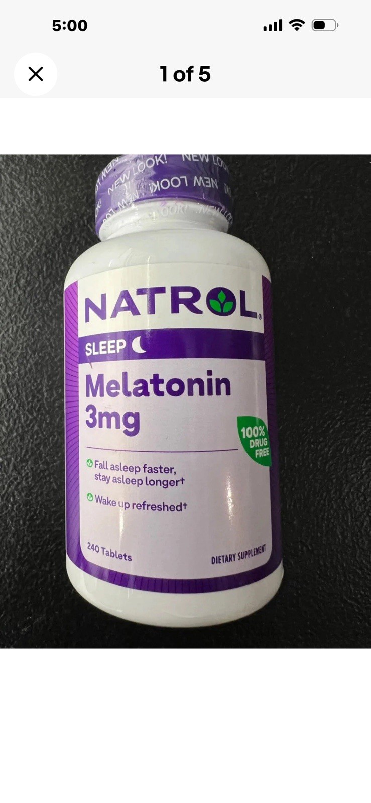 Natrol Melatonin 3mg Sleep Supplement 240 Tablets Drug Free Non GMO