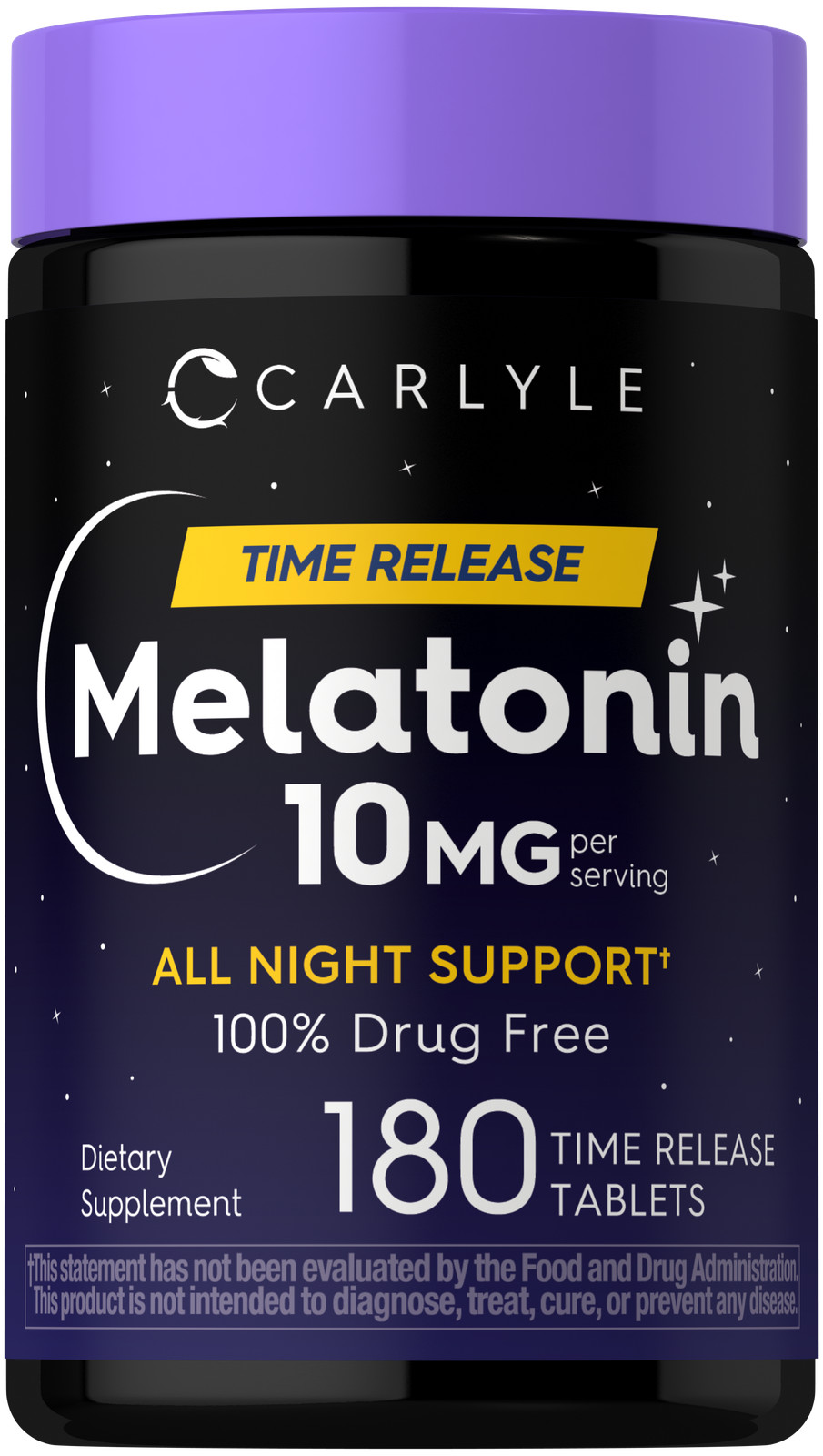 Melatonin 10mg | 180 Time Release Tablets | All Night Support | by Carlyle
