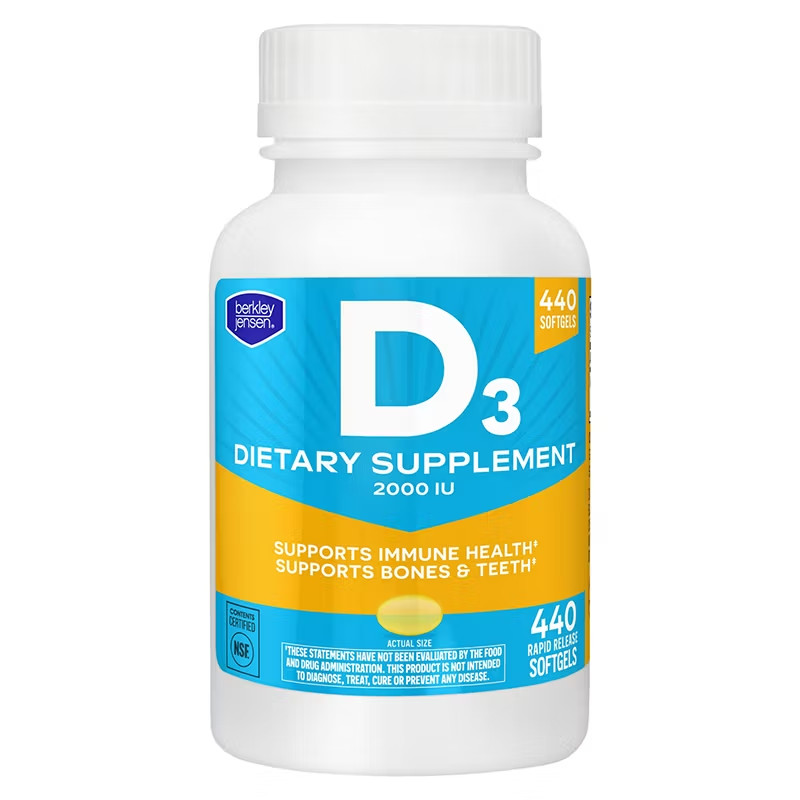 Berkley Jensen Vitamin D3 50 mcg (2000 IU) Softgels, 440 ct.